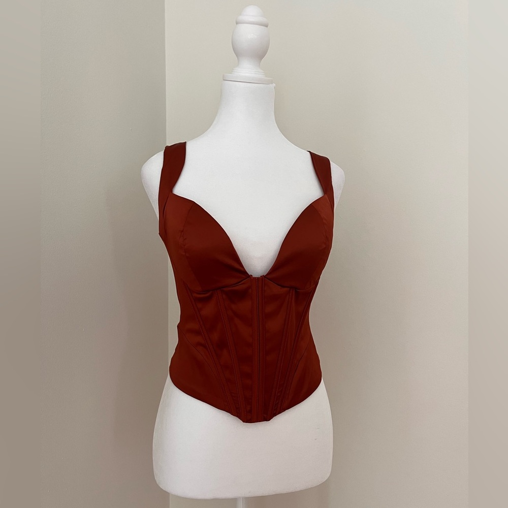 Elegant Rust Corset Top